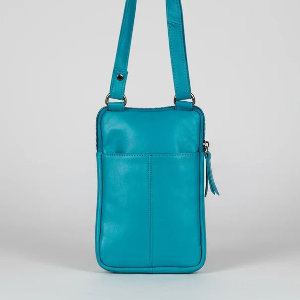 Greenwood Leather Compact Mini Crossbody. Slim Full-Grain Leather Phone Bag & Travel Organizer-2