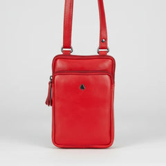 Greenwood Leather Compact Mini Crossbody. Slim Full-Grain Leather Phone Bag & Travel Organizer-13
