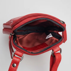 Greenwood Leather Compact Mini Crossbody. Slim Full-Grain Leather Phone Bag & Travel Organizer-18