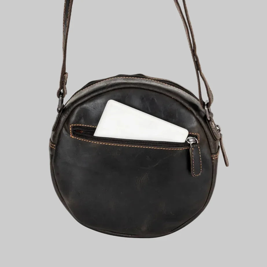 Greenwood Leather Round Crossbody Bag-5