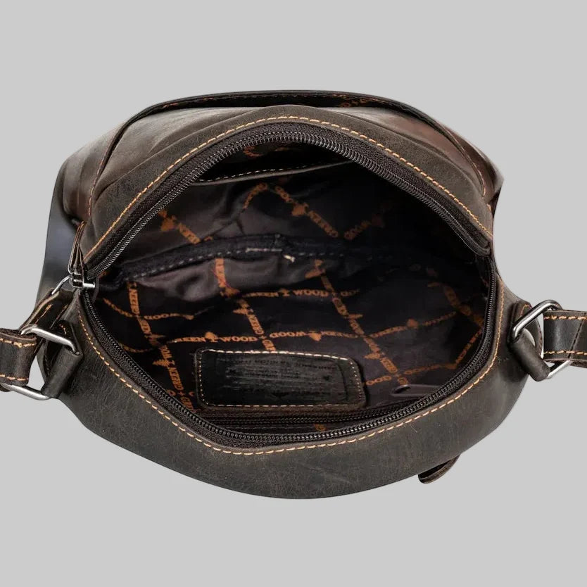Greenwood Leather Round Crossbody Bag-4