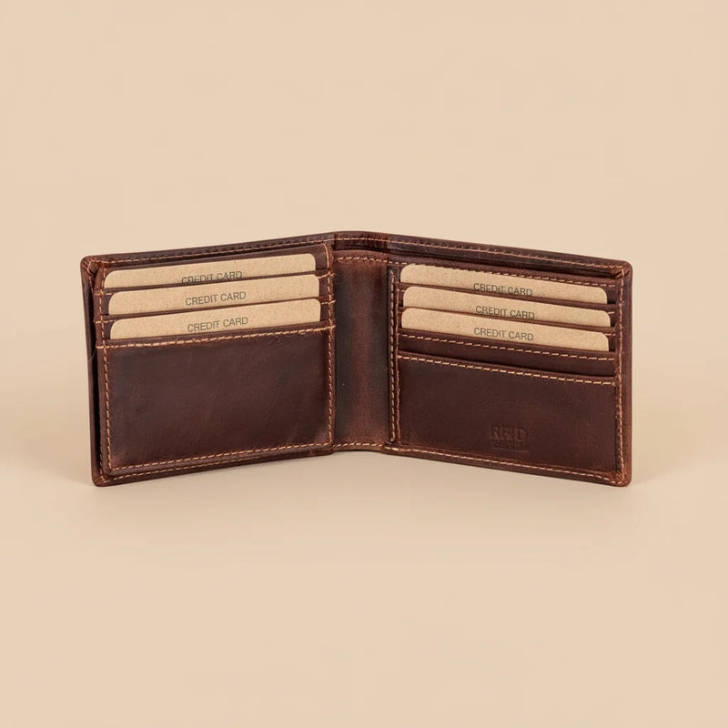 Greenwood Men's Leather Bifold Wallet. Premium RFID Protection Wallet with Flip Compartment-3