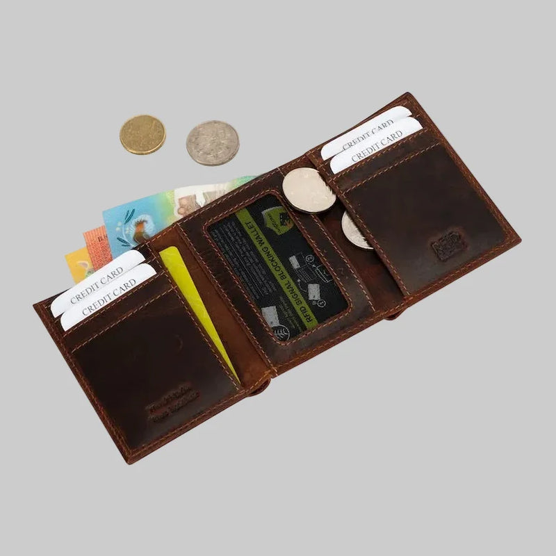 Greenwood Leather Men’s Tri-Fold RFID Wallet-7