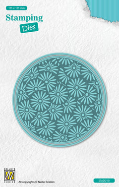 Nellie's Choice Stamping Die Round - Margerites-1