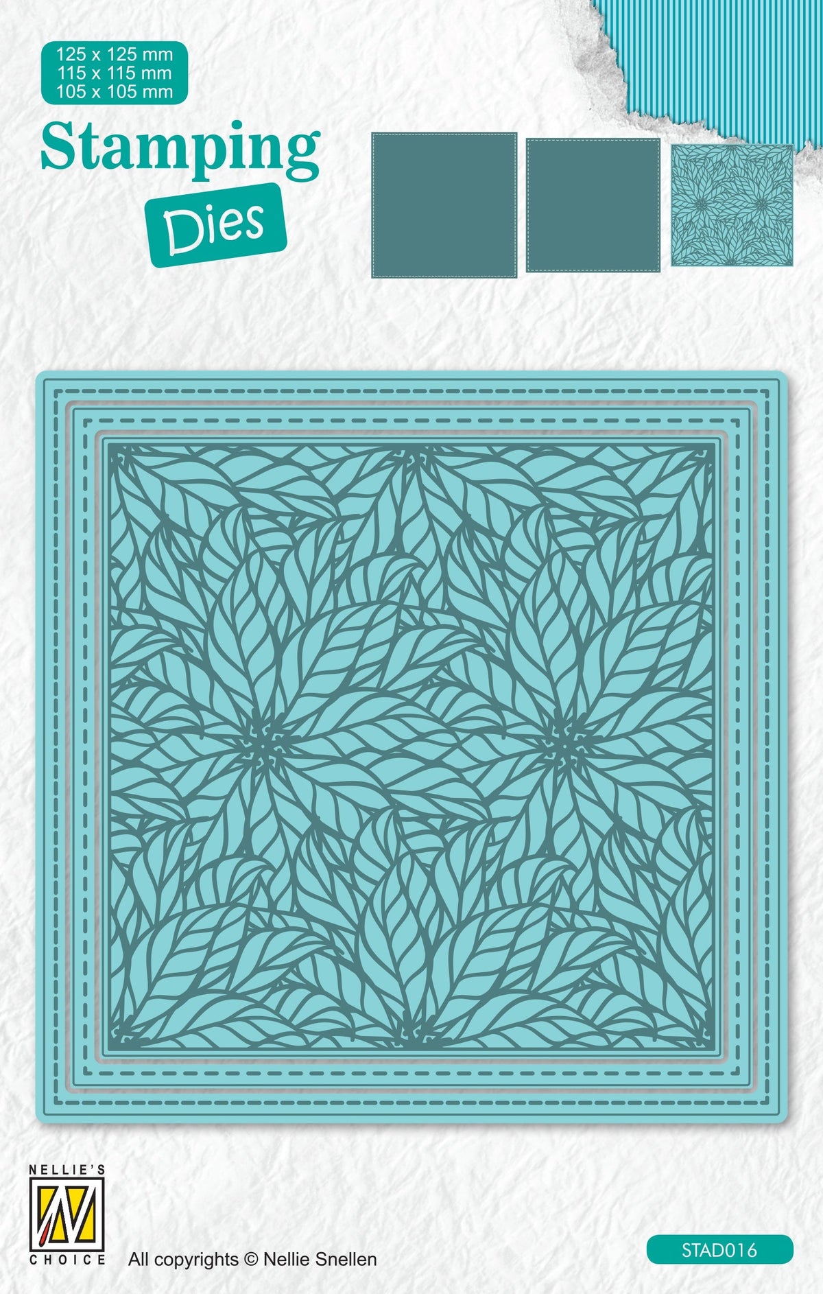 Nellie's Choice Stamping Die Square - Christmas - Poinsettia-1