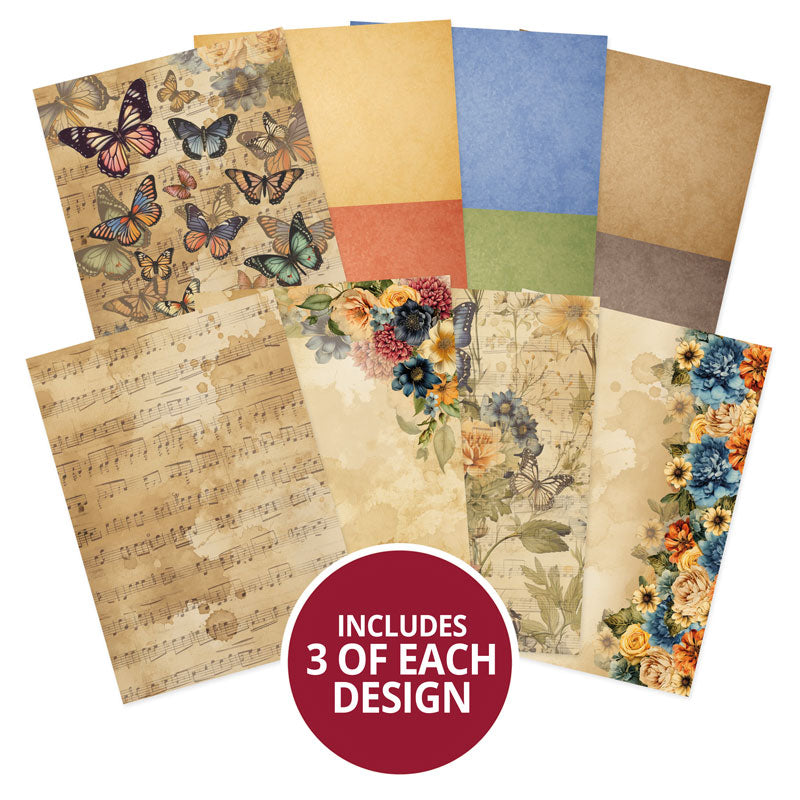 Vintage Melody Stickables A5 Self-Adhesive Papers-1