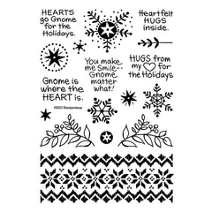 Set de tampons transparents Gnome Hugs Sentiments de la collection Holiday Hugs par Stampendous-3