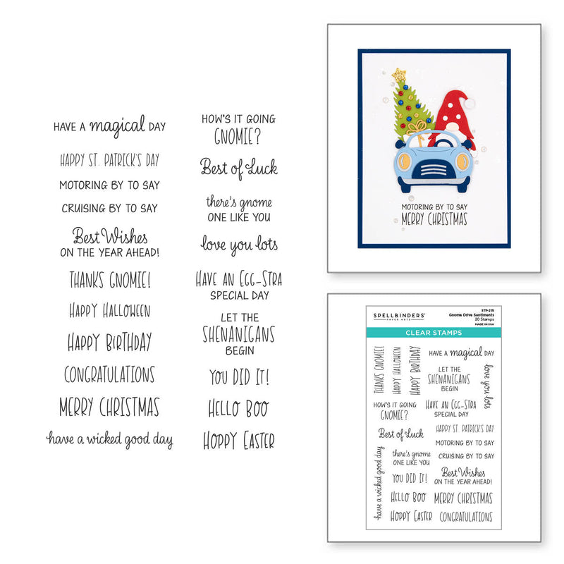 Gnome Drive Sentiments Clear Stamp Set from the Gnome Drive Collection-2