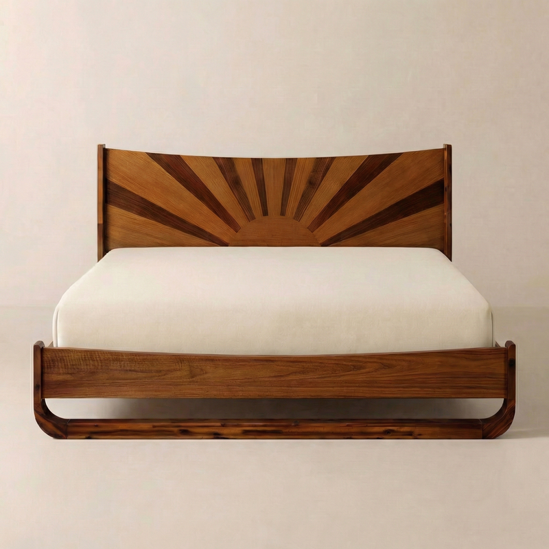 Estructura de cama de madera maciza Sunset-1