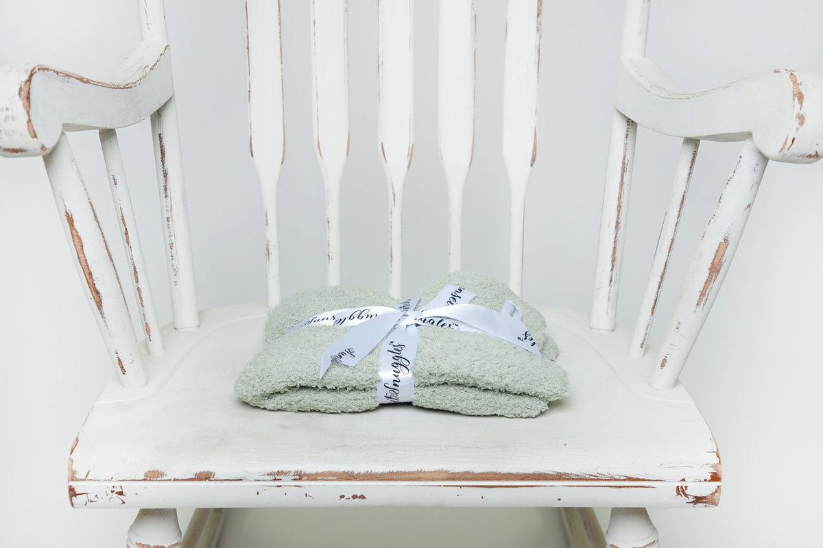 Desert Sage Solid Double Layered Print Toddler Blanket-2