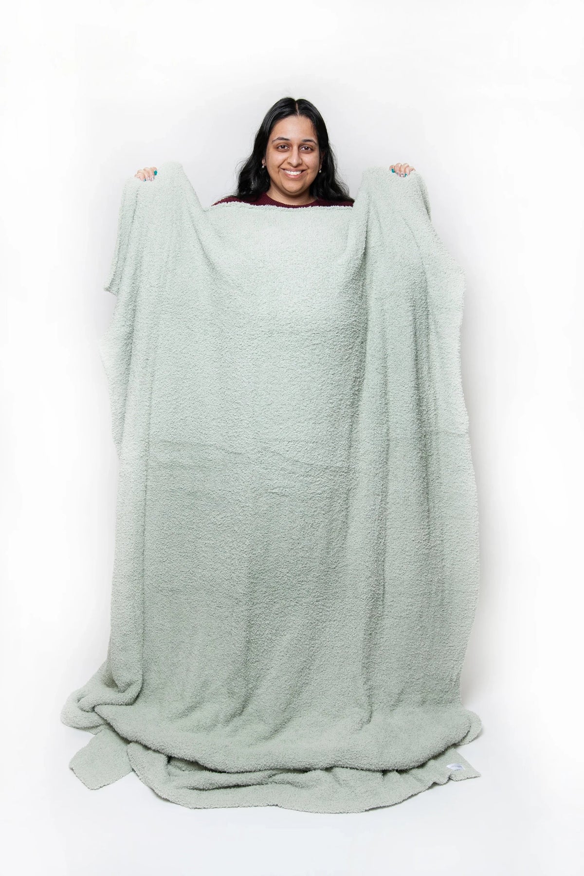 Solid Doubled Layered in Desert Sage Twin Bed Blanket-3