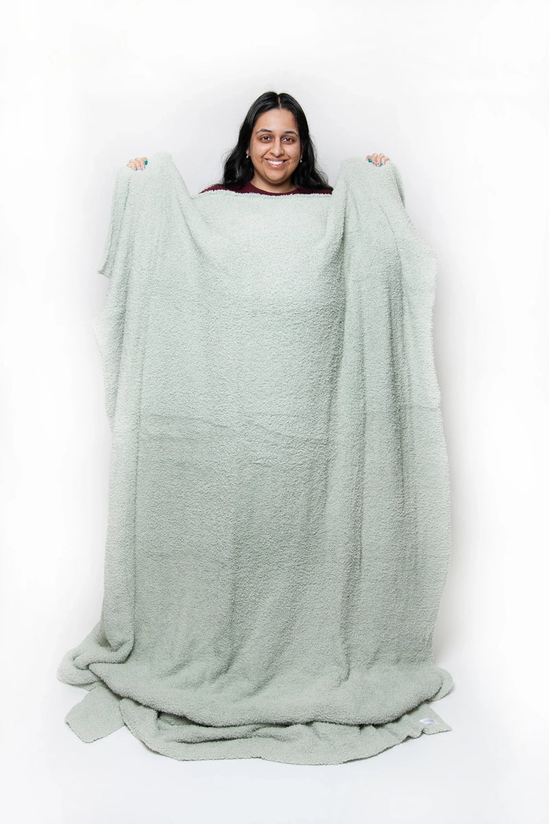 Solid Doubled Layered in Desert Sage Twin Bed Blanket-3