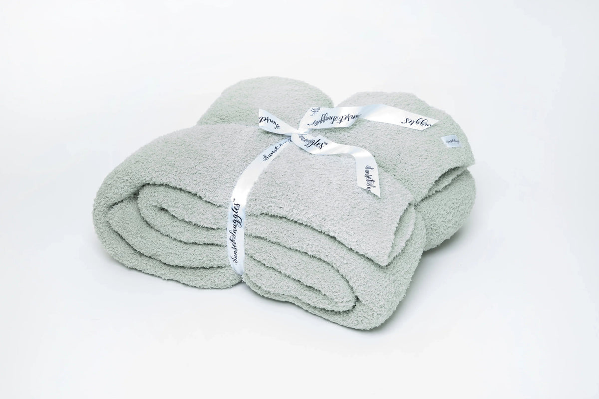 Solid Doubled Layered in Desert Sage Twin Bed Blanket-2