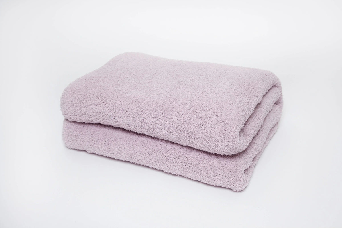 Iced Lilac Solid Double Layered Print Extended Throw-2