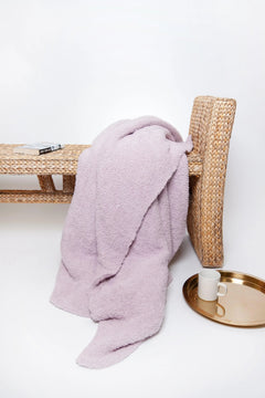 Iced Lilac Solid Double Layered Print Extended Throw-1