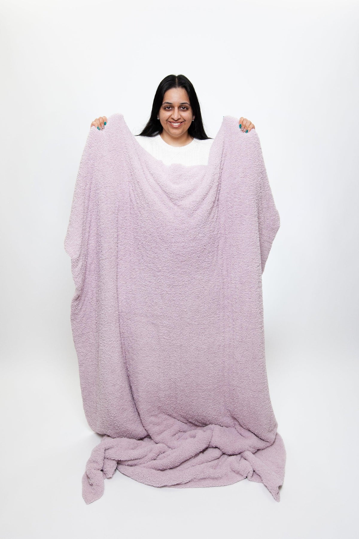 Iced Lilac Solid Double Layered Print Extended Throw-3