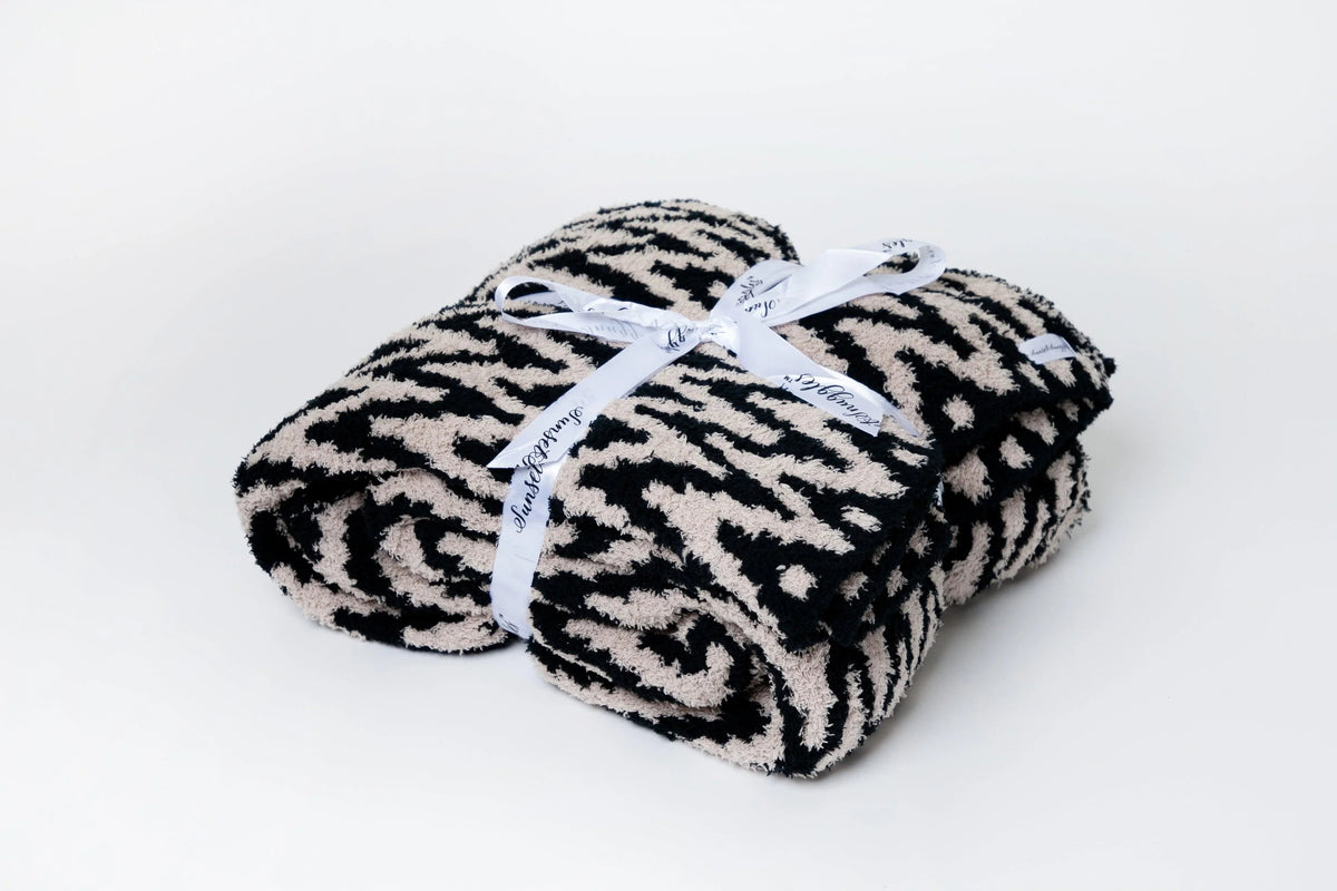 Tap Shoe & Rainy Day Chevron Print Extended Throw-1