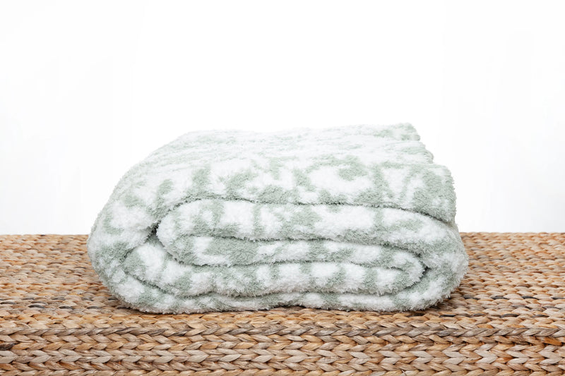 Desert Sage & White Fairy Garden Vine Print Extended Throw-8