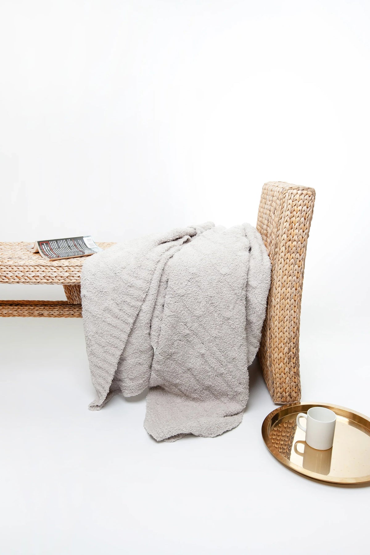 Foggy Dew Cable Knit Print Throw-3