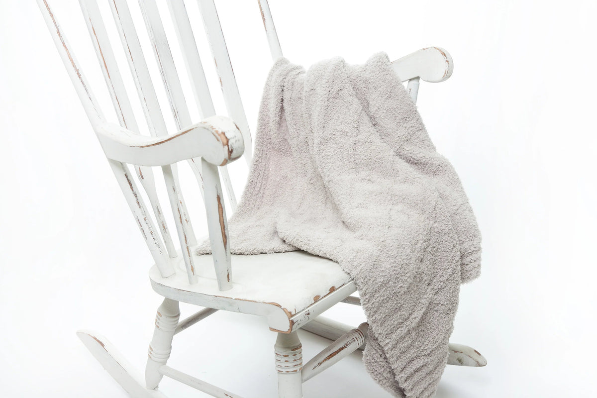 Foggy Dew Cable Knit Toddler Blanket-1