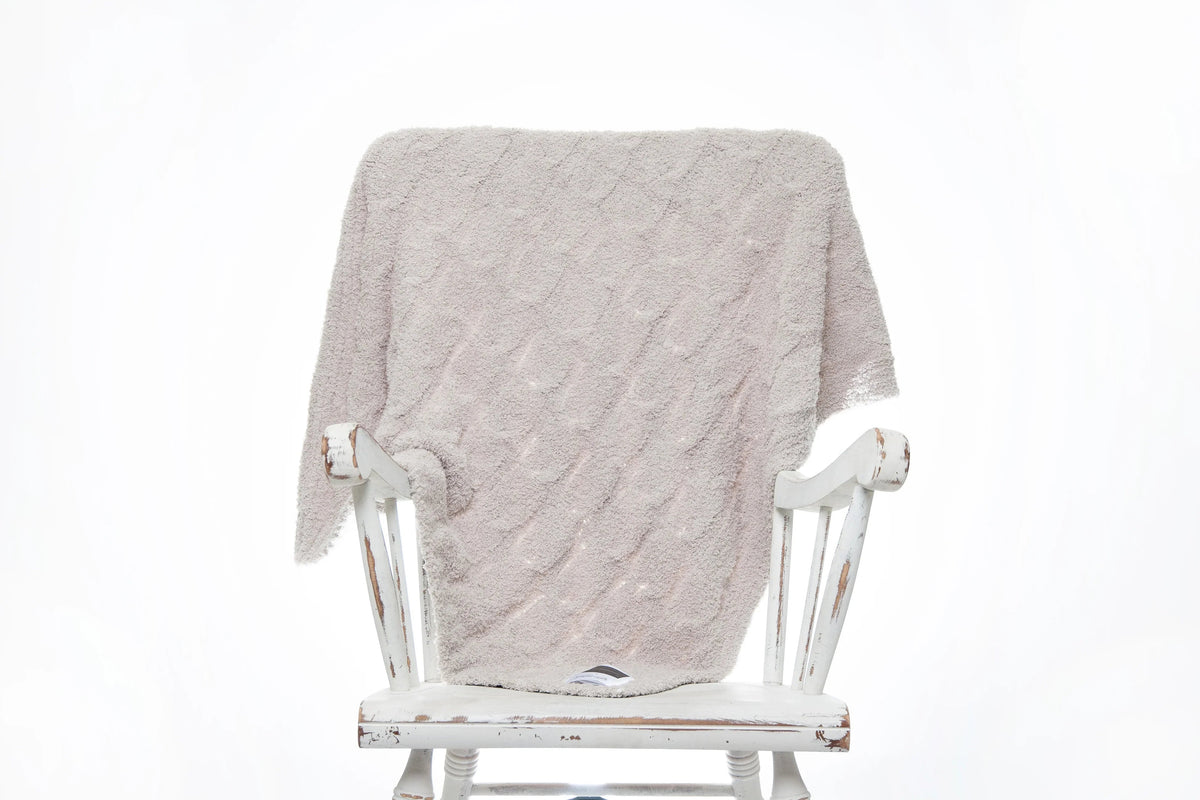 Foggy Dew Cable Knit Toddler Blanket-3