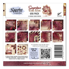 Pack de papier 6x6 motifs Sugarplum Wreath de 3Quarter Designs-1