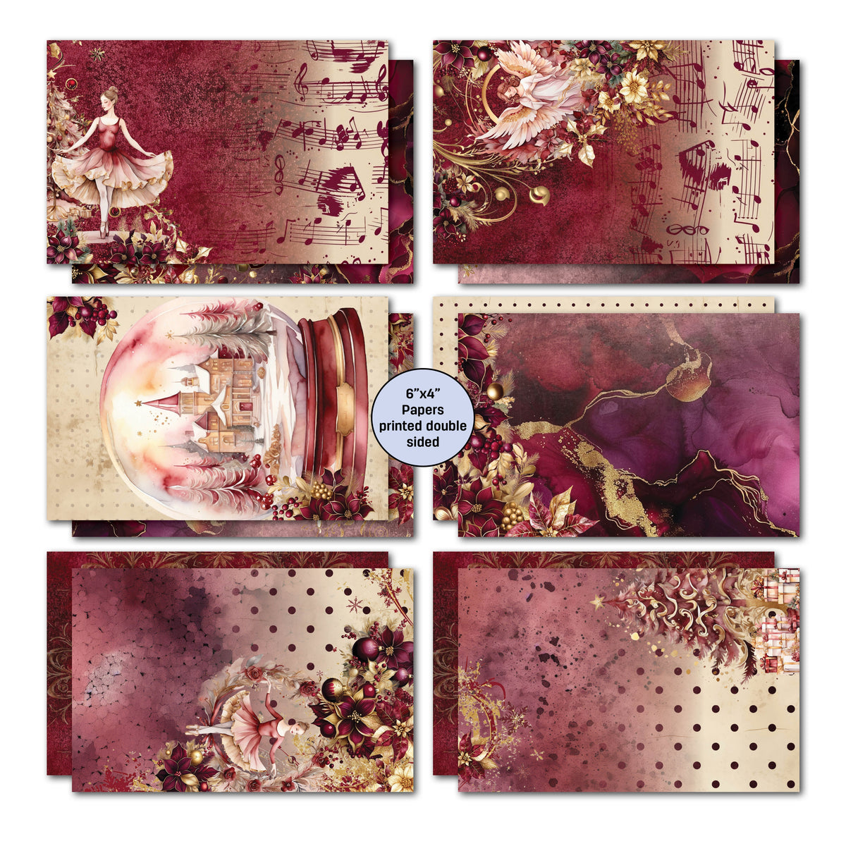 3Quarter Designs Sugarplum Wreath  6x4 Card Pack-3