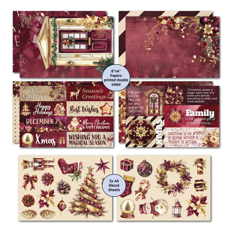 3Quarter Designs Sugarplum Wreath  6x4 Card Pack-5