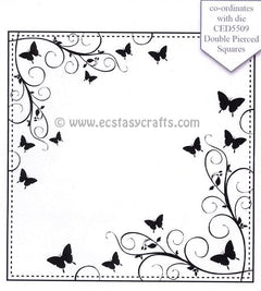 Creative Expressions: Butterfly Elegance Large Stitched Square Frame-1