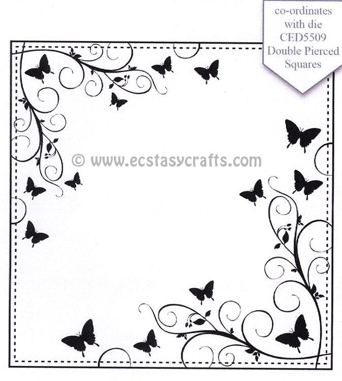 Creative Expressions: Butterfly Elegance Large Stitched Square Frame-1