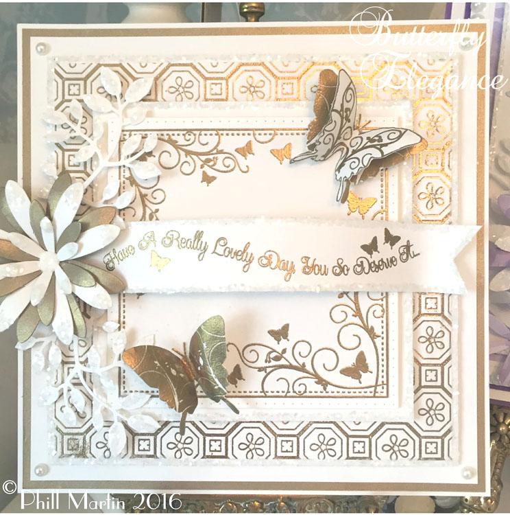 Creative Expressions: Butterfly Elegance Large Stitched Square Frame-2
