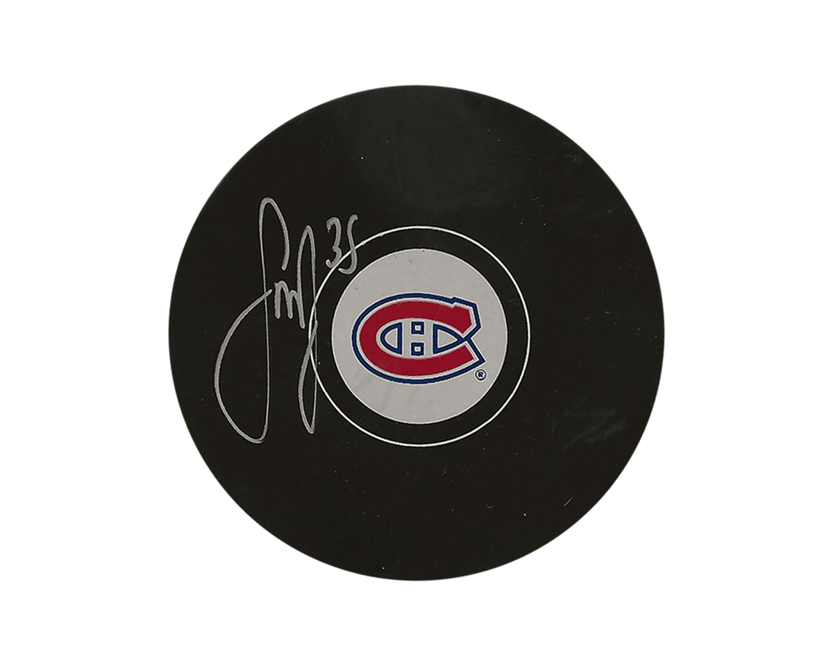 Sam Montembeault Autographed Montreal Canadiens Autograph Model Puck-1
