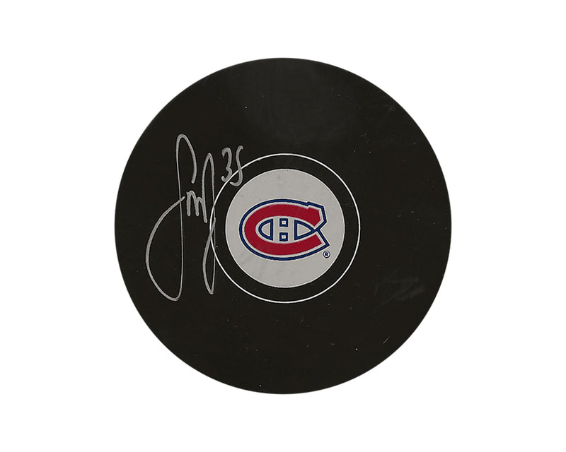 Sam Montembeault Autographed Montreal Canadiens Autograph Model Puck-1
