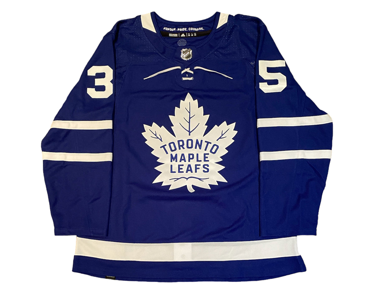 Jersey Adidas azul de local de los Toronto Maple Leafs autografiado por Ilya Samsonov-3