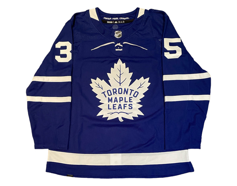 Jersey Adidas azul de local de los Toronto Maple Leafs autografiado por Ilya Samsonov-3