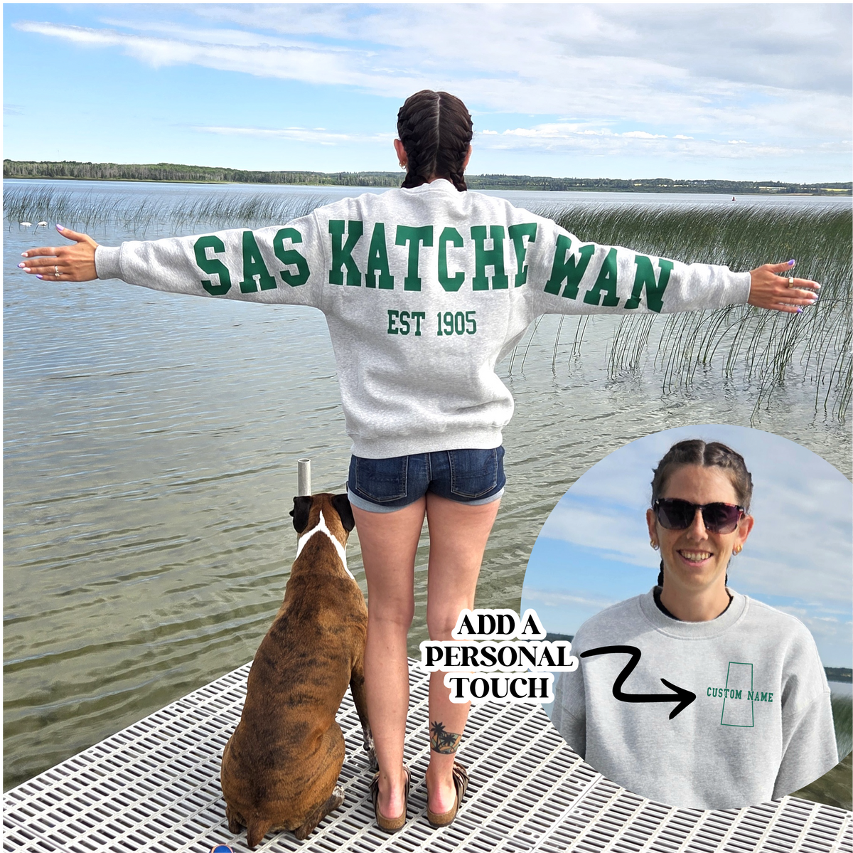 Saskatchewan Back Unisex Crewneck-1