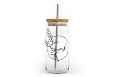 Sask Wheat Glass Can with Bamboo Lid-1
