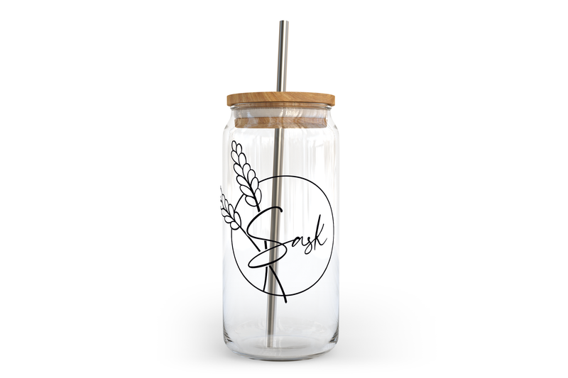 Sask Wheat Glass Can with Bamboo Lid-1