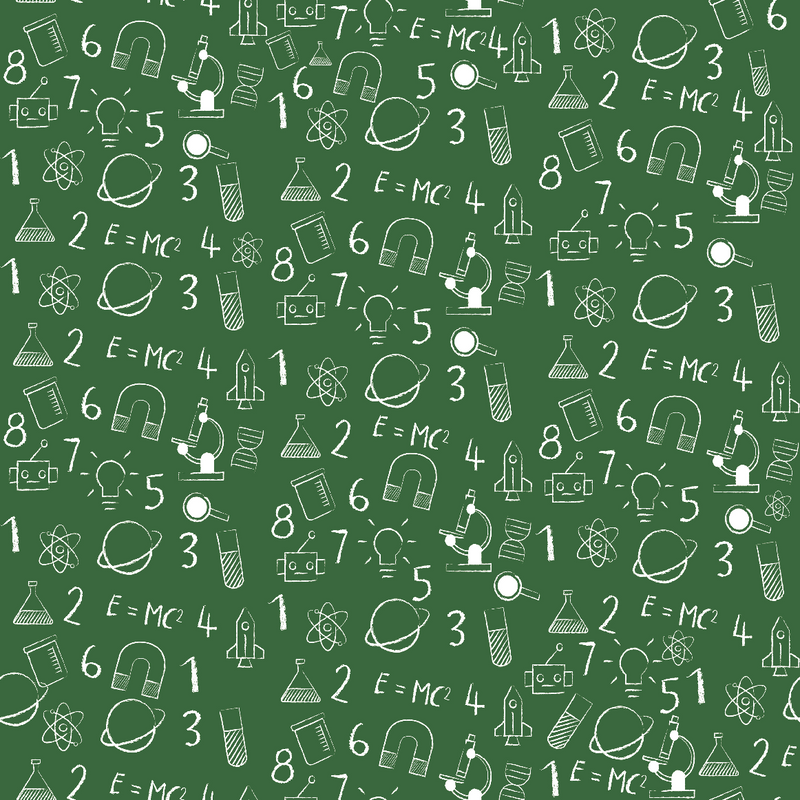 Craft HTV  Back to School - Science Print in Green Background Pattern-1
