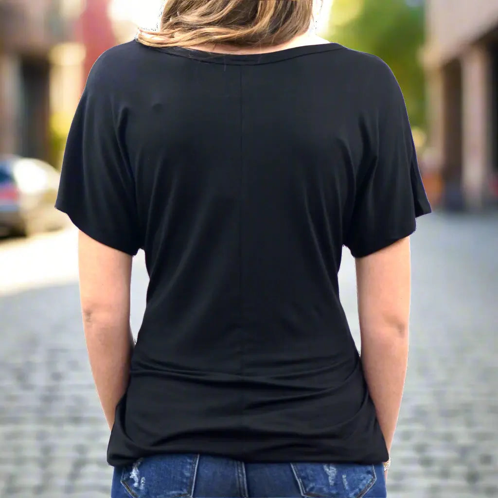 Scoop Neck Tee with Rhinestone-Embellished Headdress Design-2