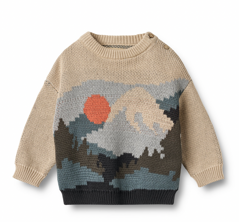 Jaquard Pullover William | Warm Sand | Wheat Clothing-1