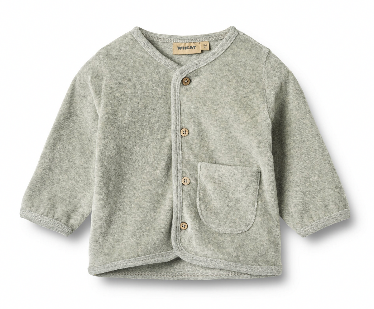 Sweat Cardigan Toto | Melange Grey | Wheat Clothing-1