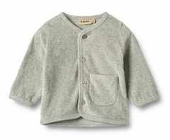 Sweat Cardigan Toto | Melange Grey | Wheat Clothing-1