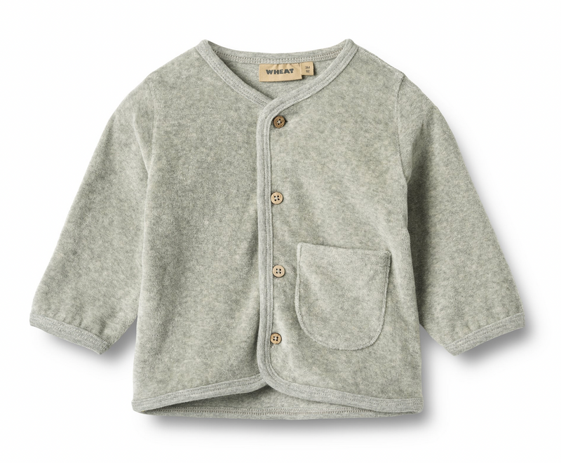 Sweat Cardigan Toto | Melange Grey | Wheat Clothing-1