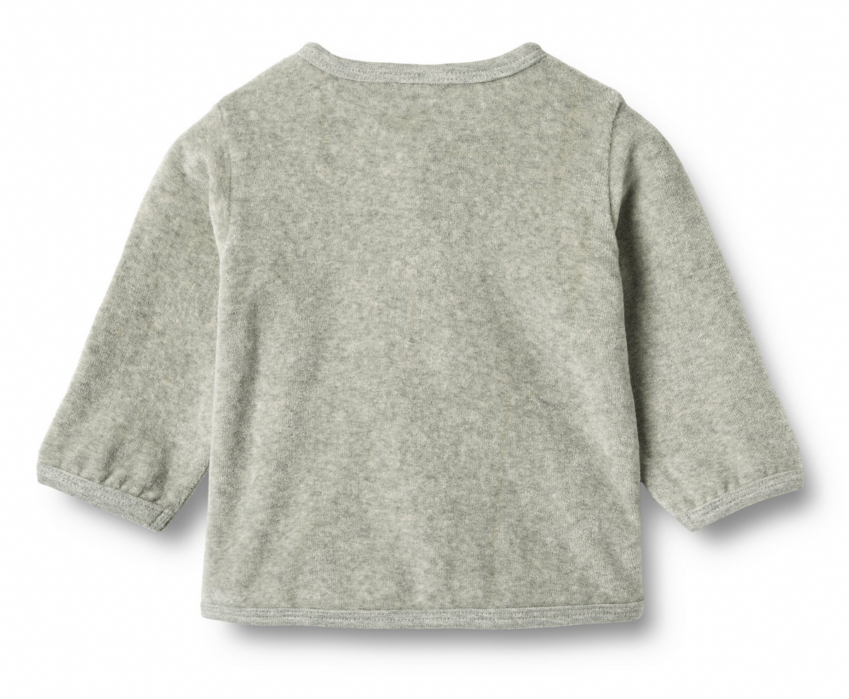 Sweat Cardigan Toto | Melange Grey | Wheat Clothing-2