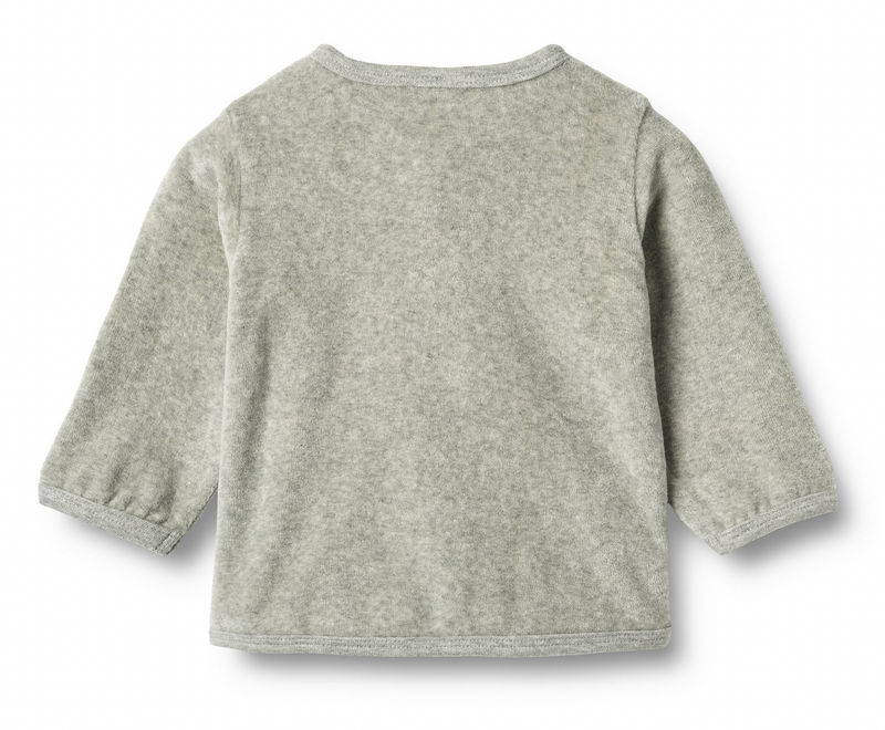 Sweat Cardigan Toto | Melange Grey | Wheat Clothing-2