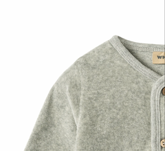 Sweat Cardigan Toto | Melange Grey | Wheat Clothing-3