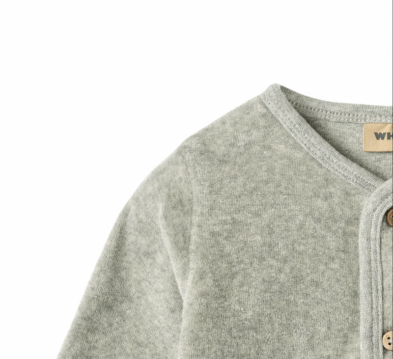 Sweat Cardigan Toto | Melange Grey | Wheat Clothing-3