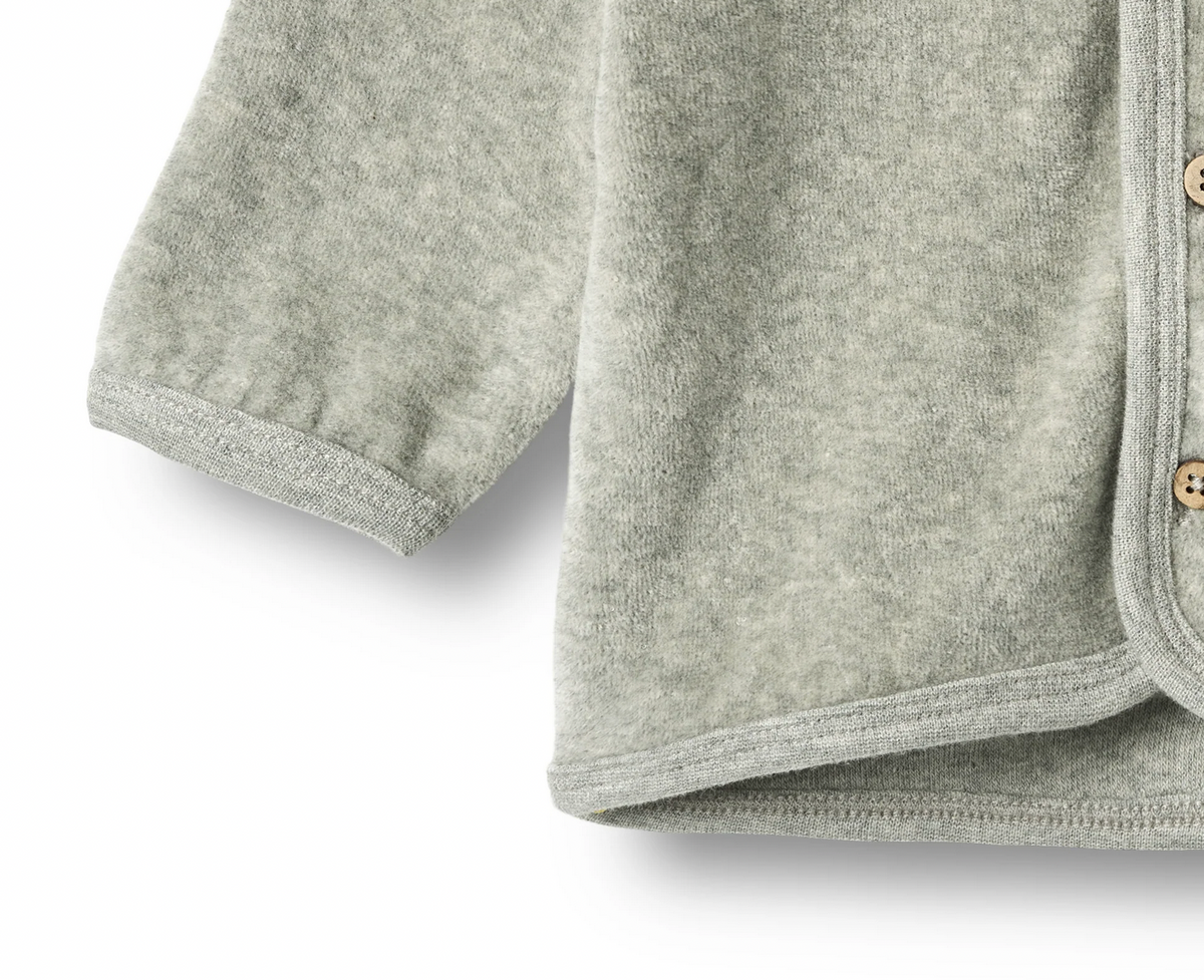 Sweat Cardigan Toto | Melange Grey | Wheat Clothing-4