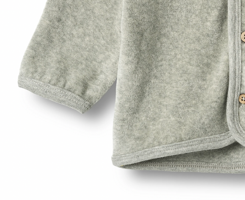 Sweat Cardigan Toto | Melange Grey | Wheat Clothing-4